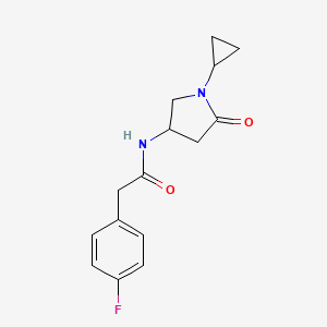 molecular formula C15H17FN2O2 B6503763 N-(1-cyclopropyl-5-oxopyrrolidin-3-yl)-2-(4-fluorophenyl)acetamide CAS No. 1396883-61-6