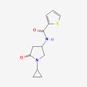 molecular formula C12H14N2O2S B6503768 N-(1-cyclopropyl-5-oxopyrrolidin-3-yl)thiophene-2-carboxamide CAS No. 1396794-51-6