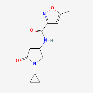 molecular formula C12H15N3O3 B6503775 N-(1-cyclopropyl-5-oxopyrrolidin-3-yl)-5-methyl-1,2-oxazole-3-carboxamide CAS No. 1396854-40-2