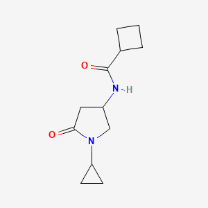 molecular formula C12H18N2O2 B6503776 N-(1-cyclopropyl-5-oxopyrrolidin-3-yl)cyclobutanecarboxamide CAS No. 1396785-07-1