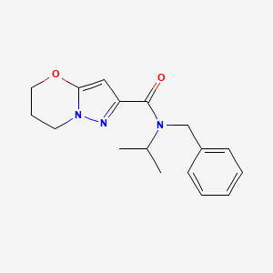 N-benzyl-N-(propan-2-yl)-5H,6H,7H-pyrazolo[3,2-b][1,3]oxazine-2-carboxamide
