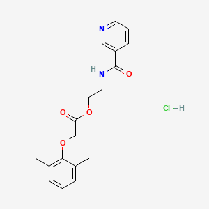 molecular formula C18H21ClN2O4 B6503787 2-[(pyridin-3-yl)formamido]ethyl 2-(2,6-dimethylphenoxy)acetate hydrochloride CAS No. 1179408-71-9