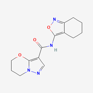 molecular formula C14H16N4O3 B6503801 N-(4,5,6,7-tetrahydro-2,1-benzoxazol-3-yl)-5H,6H,7H-pyrazolo[3,2-b][1,3]oxazine-3-carboxamide CAS No. 1428366-52-2