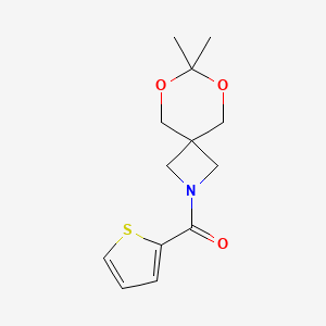 7,7-dimethyl-2-(thiophene-2-carbonyl)-6,8-dioxa-2-azaspiro[3.5]nonane