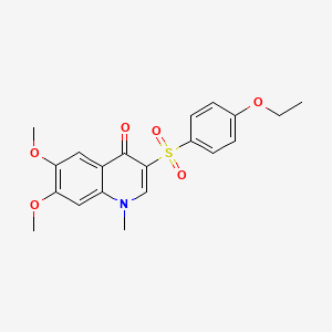 molecular formula C20H21NO6S B6503828 3-(4-ethoxybenzenesulfonyl)-6,7-dimethoxy-1-methyl-1,4-dihydroquinolin-4-one CAS No. 899214-78-9