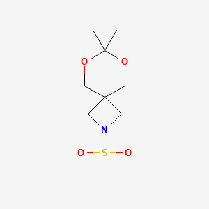 molecular formula C9H17NO4S B6503834 2-methanesulfonyl-7,7-dimethyl-6,8-dioxa-2-azaspiro[3.5]nonane CAS No. 1396684-99-3