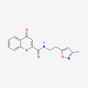 molecular formula C16H14N2O4 B6503842 N-[2-(3-methyl-1,2-oxazol-5-yl)ethyl]-4-oxo-4H-chromene-2-carboxamide CAS No. 1421523-20-7