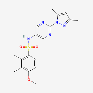 molecular formula C18H21N5O3S B6503870 N-[2-(3,5-dimethyl-1H-pyrazol-1-yl)pyrimidin-5-yl]-4-methoxy-2,3-dimethylbenzene-1-sulfonamide CAS No. 1396807-02-5