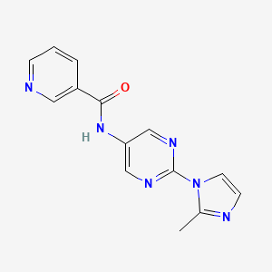 molecular formula C14H12N6O B6503878 N-[2-(2-methyl-1H-imidazol-1-yl)pyrimidin-5-yl]pyridine-3-carboxamide CAS No. 1421458-69-6