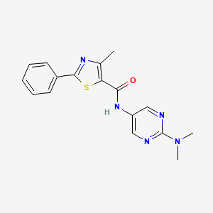 molecular formula C17H17N5OS B6503885 N-[2-(dimethylamino)pyrimidin-5-yl]-4-methyl-2-phenyl-1,3-thiazole-5-carboxamide CAS No. 1396855-23-4