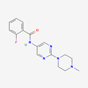 molecular formula C16H18FN5O B6503892 2-fluoro-N-[2-(4-methylpiperazin-1-yl)pyrimidin-5-yl]benzamide CAS No. 1396685-78-1