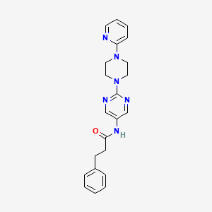 molecular formula C22H24N6O B6503897 3-phenyl-N-{2-[4-(pyridin-2-yl)piperazin-1-yl]pyrimidin-5-yl}propanamide CAS No. 1421458-83-4