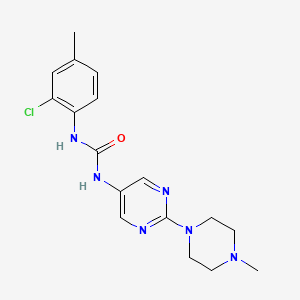 molecular formula C17H21ClN6O B6503921 1-(2-chloro-4-methylphenyl)-3-[2-(4-methylpiperazin-1-yl)pyrimidin-5-yl]urea CAS No. 1421484-00-5