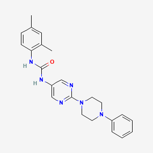 molecular formula C23H26N6O B6503927 1-(2,4-dimethylphenyl)-3-[2-(4-phenylpiperazin-1-yl)pyrimidin-5-yl]urea CAS No. 1396675-38-9
