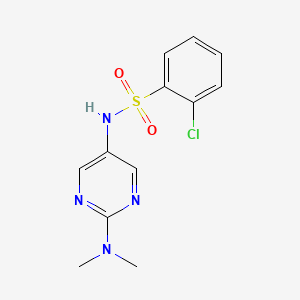 molecular formula C12H13ClN4O2S B6503930 2-chloro-N-[2-(dimethylamino)pyrimidin-5-yl]benzene-1-sulfonamide CAS No. 1396782-50-5