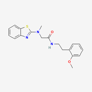 molecular formula C19H21N3O2S B6503946 2-[(1,3-benzothiazol-2-yl)(methyl)amino]-N-[2-(2-methoxyphenyl)ethyl]acetamide CAS No. 1351631-77-0