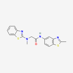 molecular formula C18H16N4OS2 B6503961 2-[(1,3-benzothiazol-2-yl)(methyl)amino]-N-(2-methyl-1,3-benzothiazol-5-yl)acetamide CAS No. 1396853-80-7