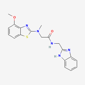 molecular formula C19H19N5O2S B6503962 N-[(1H-1,3-benzodiazol-2-yl)methyl]-2-[(4-methoxy-1,3-benzothiazol-2-yl)(methyl)amino]acetamide CAS No. 1396786-56-3