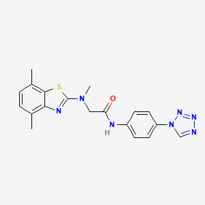 molecular formula C19H19N7OS B6503973 2-[(4,7-dimethyl-1,3-benzothiazol-2-yl)(methyl)amino]-N-[4-(1H-1,2,3,4-tetrazol-1-yl)phenyl]acetamide CAS No. 1351660-67-7