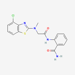 molecular formula C17H15ClN4O2S B6504000 2-{2-[(4-chloro-1,3-benzothiazol-2-yl)(methyl)amino]acetamido}benzamide CAS No. 1396801-68-5