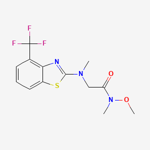 molecular formula C13H14F3N3O2S B6504014 N-methoxy-N-methyl-2-{methyl[4-(trifluoromethyl)-1,3-benzothiazol-2-yl]amino}acetamide CAS No. 1396877-13-6