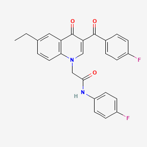 molecular formula C26H20F2N2O3 B6504019 2-[6-ethyl-3-(4-fluorobenzoyl)-4-oxo-1,4-dihydroquinolin-1-yl]-N-(4-fluorophenyl)acetamide CAS No. 895652-65-0