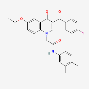 molecular formula C28H25FN2O4 B6504022 N-(3,4-dimethylphenyl)-2-[6-ethoxy-3-(4-fluorobenzoyl)-4-oxo-1,4-dihydroquinolin-1-yl]acetamide CAS No. 895653-69-7