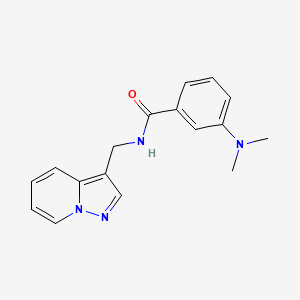 molecular formula C17H18N4O B6504030 3-(dimethylamino)-N-({pyrazolo[1,5-a]pyridin-3-yl}methyl)benzamide CAS No. 1396855-24-5