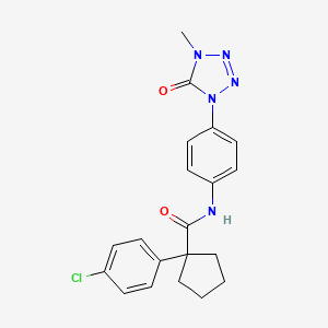 molecular formula C20H20ClN5O2 B6504066 1-(4-chlorophenyl)-N-[4-(4-methyl-5-oxo-4,5-dihydro-1H-1,2,3,4-tetrazol-1-yl)phenyl]cyclopentane-1-carboxamide CAS No. 1396880-78-6
