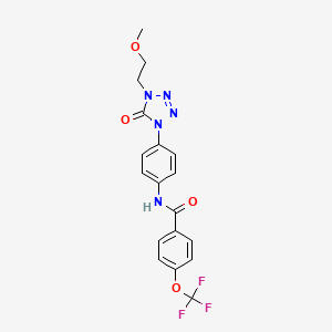 molecular formula C18H16F3N5O4 B6504086 N-{4-[4-(2-methoxyethyl)-5-oxo-4,5-dihydro-1H-1,2,3,4-tetrazol-1-yl]phenyl}-4-(trifluoromethoxy)benzamide CAS No. 1396711-64-0