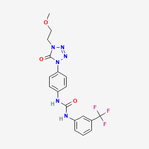 molecular formula C18H17F3N6O3 B6504094 3-{4-[4-(2-methoxyethyl)-5-oxo-4,5-dihydro-1H-1,2,3,4-tetrazol-1-yl]phenyl}-1-[3-(trifluoromethyl)phenyl]urea CAS No. 1396806-06-6