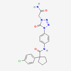 molecular formula C21H21ClN6O3 B6504100 N-{4-[4-(carbamoylmethyl)-5-oxo-4,5-dihydro-1H-1,2,3,4-tetrazol-1-yl]phenyl}-1-(4-chlorophenyl)cyclopentane-1-carboxamide CAS No. 1396712-05-2
