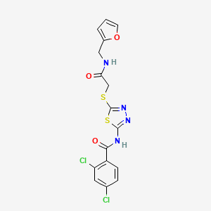 molecular formula C16H12Cl2N4O3S2 B6504106 2,4-dichloro-N-{5-[({[(furan-2-yl)methyl]carbamoyl}methyl)sulfanyl]-1,3,4-thiadiazol-2-yl}benzamide CAS No. 535941-67-4