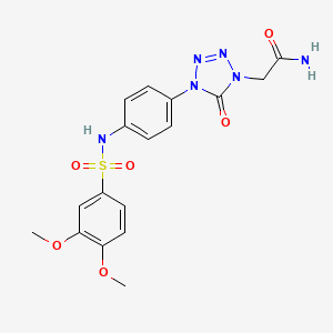 molecular formula C17H18N6O6S B6504114 2-{4-[4-(3,4-dimethoxybenzenesulfonamido)phenyl]-5-oxo-4,5-dihydro-1H-1,2,3,4-tetrazol-1-yl}acetamide CAS No. 1396881-62-1