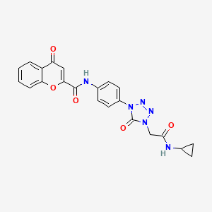 molecular formula C22H18N6O5 B6504126 N-(4-{4-[(cyclopropylcarbamoyl)methyl]-5-oxo-4,5-dihydro-1H-1,2,3,4-tetrazol-1-yl}phenyl)-4-oxo-4H-chromene-2-carboxamide CAS No. 1396882-26-0