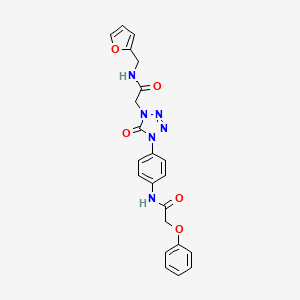 molecular formula C22H20N6O5 B6504130 N-{4-[4-({[(furan-2-yl)methyl]carbamoyl}methyl)-5-oxo-4,5-dihydro-1H-1,2,3,4-tetrazol-1-yl]phenyl}-2-phenoxyacetamide CAS No. 1396849-22-1