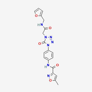 molecular formula C19H17N7O5 B6504136 N-{4-[4-({[(furan-2-yl)methyl]carbamoyl}methyl)-5-oxo-4,5-dihydro-1H-1,2,3,4-tetrazol-1-yl]phenyl}-5-methyl-1,2-oxazole-3-carboxamide CAS No. 1396815-90-9