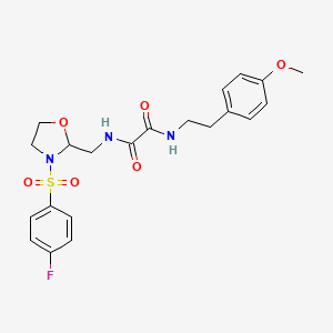 molecular formula C21H24FN3O6S B6504143 N-{[3-(4-fluorobenzenesulfonyl)-1,3-oxazolidin-2-yl]methyl}-N'-[2-(4-methoxyphenyl)ethyl]ethanediamide CAS No. 868982-27-8