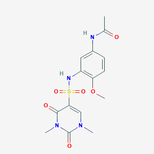 molecular formula C15H18N4O6S B6504164 N-[3-(1,3-dimethyl-2,4-dioxo-1,2,3,4-tetrahydropyrimidine-5-sulfonamido)-4-methoxyphenyl]acetamide CAS No. 874806-88-9