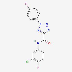 molecular formula C14H8ClF2N5O B6504167 N-(3-chloro-4-fluorophenyl)-2-(4-fluorophenyl)-2H-1,2,3,4-tetrazole-5-carboxamide CAS No. 1396848-76-2