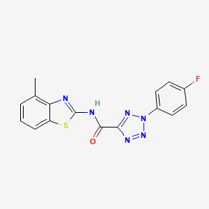 molecular formula C16H11FN6OS B6504171 2-(4-fluorophenyl)-N-(4-methyl-1,3-benzothiazol-2-yl)-2H-1,2,3,4-tetrazole-5-carboxamide CAS No. 1396784-64-7