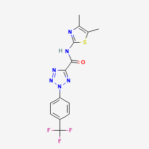 molecular formula C14H11F3N6OS B6504201 N-(4,5-dimethyl-1,3-thiazol-2-yl)-2-[4-(trifluoromethyl)phenyl]-2H-1,2,3,4-tetrazole-5-carboxamide CAS No. 1396881-70-1