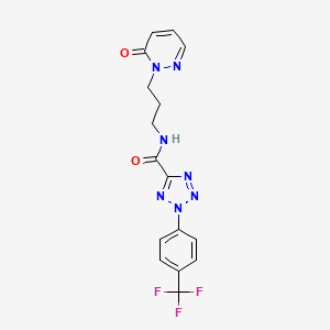 molecular formula C16H14F3N7O2 B6504209 N-[3-(6-oxo-1,6-dihydropyridazin-1-yl)propyl]-2-[4-(trifluoromethyl)phenyl]-2H-1,2,3,4-tetrazole-5-carboxamide CAS No. 1396792-64-5