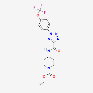 molecular formula C17H19F3N6O4 B6504225 ethyl 4-{2-[4-(trifluoromethoxy)phenyl]-2H-1,2,3,4-tetrazole-5-amido}piperidine-1-carboxylate CAS No. 1396799-27-1