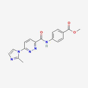 molecular formula C17H15N5O3 B6504241 methyl 4-[6-(2-methyl-1H-imidazol-1-yl)pyridazine-3-amido]benzoate CAS No. 1396677-18-1