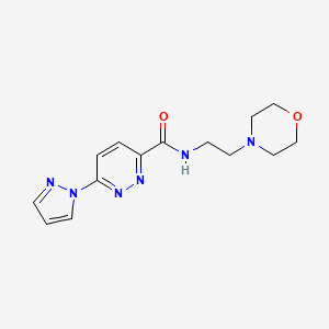 molecular formula C14H18N6O2 B6504260 N-[2-(morpholin-4-yl)ethyl]-6-(1H-pyrazol-1-yl)pyridazine-3-carboxamide CAS No. 1351622-80-4