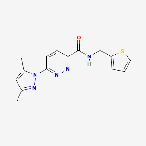 molecular formula C15H15N5OS B6504274 6-(3,5-dimethyl-1H-pyrazol-1-yl)-N-[(thiophen-2-yl)methyl]pyridazine-3-carboxamide CAS No. 1351604-83-5