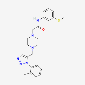 molecular formula C23H28N6OS B6504281 2-(4-{[1-(2-methylphenyl)-1H-1,2,3-triazol-5-yl]methyl}piperazin-1-yl)-N-[3-(methylsulfanyl)phenyl]acetamide CAS No. 1421517-71-6