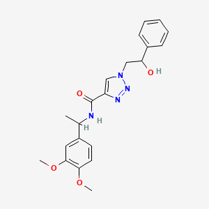 molecular formula C21H24N4O4 B6504288 N-[1-(3,4-dimethoxyphenyl)ethyl]-1-(2-hydroxy-2-phenylethyl)-1H-1,2,3-triazole-4-carboxamide CAS No. 1396808-79-9