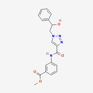 molecular formula C19H18N4O4 B6504296 methyl 3-[1-(2-hydroxy-2-phenylethyl)-1H-1,2,3-triazole-4-amido]benzoate CAS No. 1396630-88-8